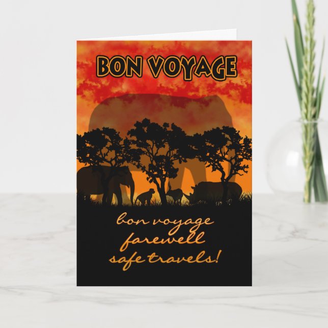 Bon Voyage Card - African scenery Farewell Card (Front)