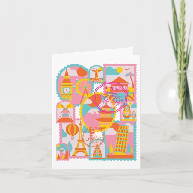 Bon Voyage Carte de voeux pliée (Devant)
