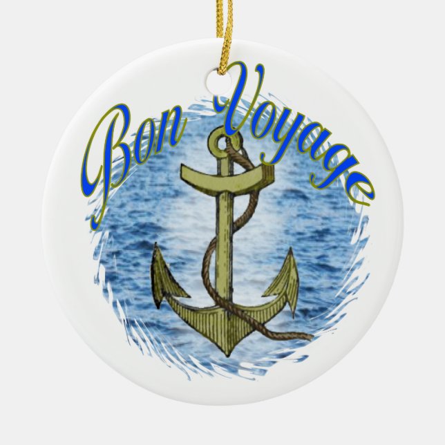 Bon Voyage Ceramic Ornament (Front)