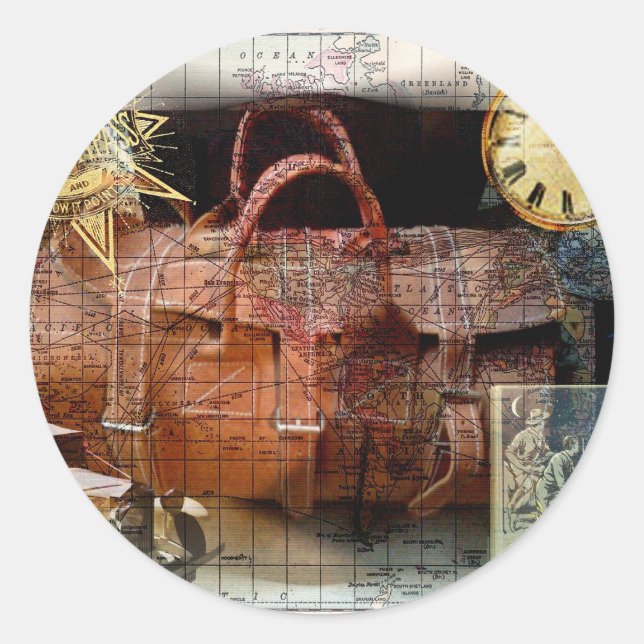 Bon Voyage Classic Round Sticker (Front)