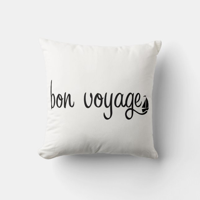 BON VOYAGE customize background colour Throw Pillow (Front)