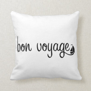 BON VOYAGE customize background colour Throw Pillow