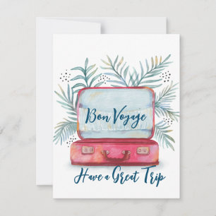 Bon Voyage Have a Great Trip Suitcase Eucalyptus 