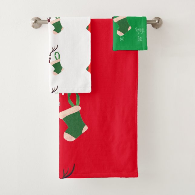 Bon Voyage Holiday HOHOHO Bath  Bath Towel Set (Insitu)