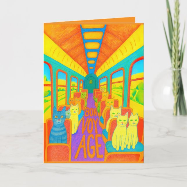 Bon Voyage Leaving card Good Luck Goodbye (Front)