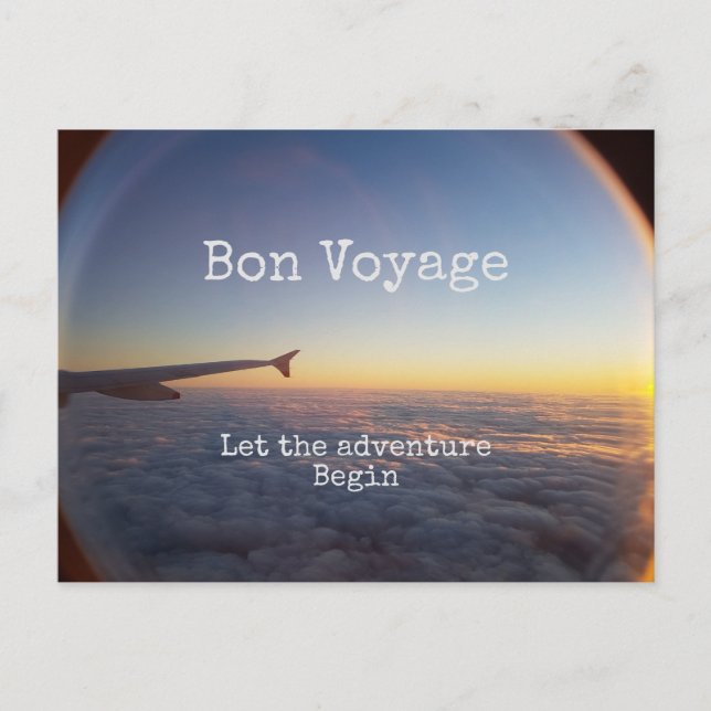 Bon Voyage, let the adventure begin Postcard (Front)