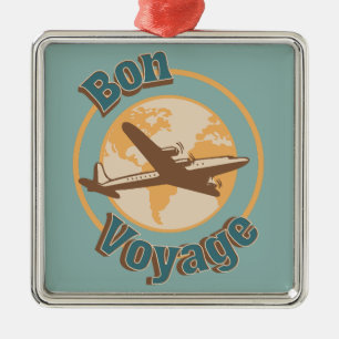 Bon Voyage Let's travel the world design Metal Ornament