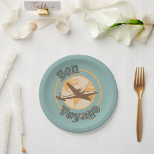 Bon Voyage Let's travel the world design Paper Plate