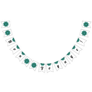 Bon voyage! Mandala in aqua Bunting Flags