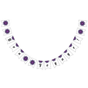 Bon voyage! Mandala in purple Bunting Flags