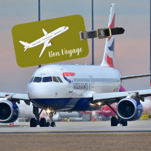 Bon Voyage, Modern Plane in Airport Travel Luggage Tag