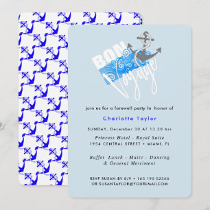 Bon Voyage Nautical Farewell Party Invitation