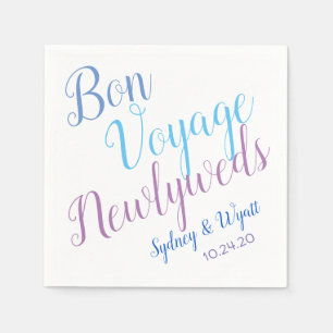 Bon Voyage Newlyweds Personalized Party Napkins