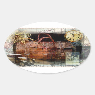 Bon Voyage Oval Sticker