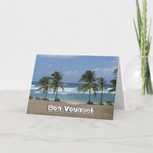 Bon Voyage!-Palm Trees and Ocean Holiday Card