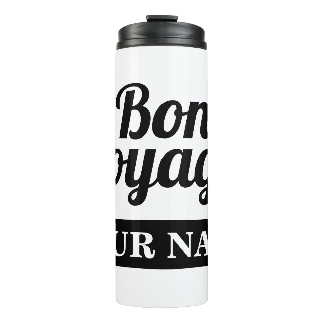 Bon voyage personalized thermal tumbler mug gift (Front)