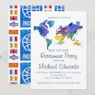 Bon Voyage Retraite Party Invitation
