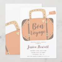 Bon voyage suitcase fun farewell leaving party