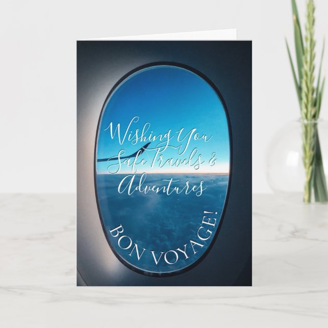 Bon Voyage! Window Seat Happy Travels Adventure Card (Front)