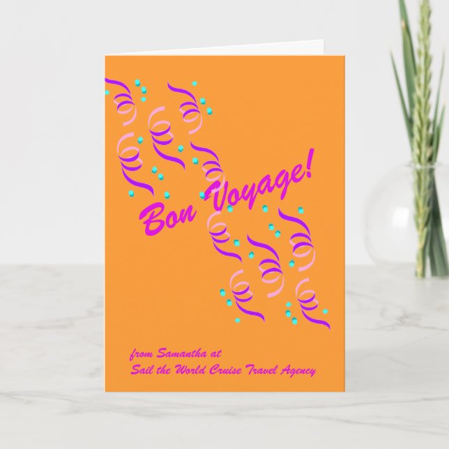 Bon Voyage Wishes in Gold G4C Card (Front)