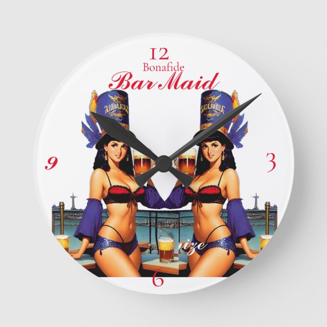 Bonafide Bar Maid Thunder_Cove  Round Clock (Front)