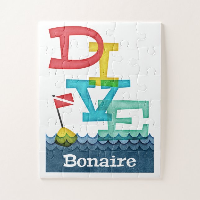 Bonaire Dive - Colourful Scuba Jigsaw Puzzle (Vertical)