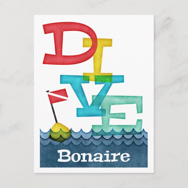 Bonaire Dive - Colourful Scuba Postcard (Front)