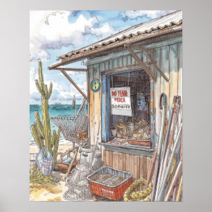 Bonaire fish shack sold out poster