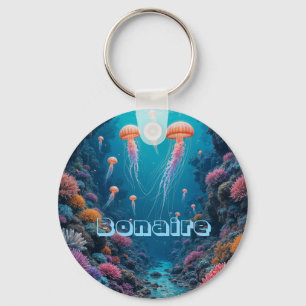 Bonaire jellyfish reef keychain