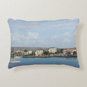 Bonaire Kralendijk Harbour Sailing Boats Accent Pillow