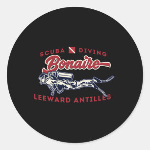 Bonaire Leeward Antilles Curacao Scuba Diver Classic Round Sticker