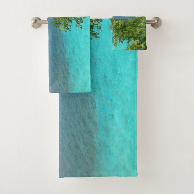 Bonaire Ocean View with Boat Bath Towel Set (Insitu)