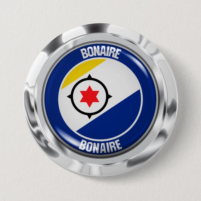 Bonaire Round Emblem 3 Inch Round Button (Front)
