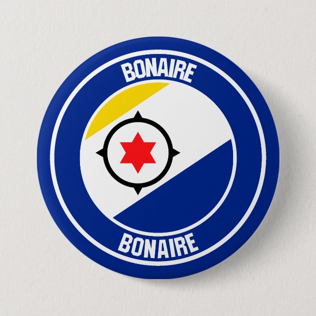 Bonaire Round Emblem 3 Inch Round Button (Front)