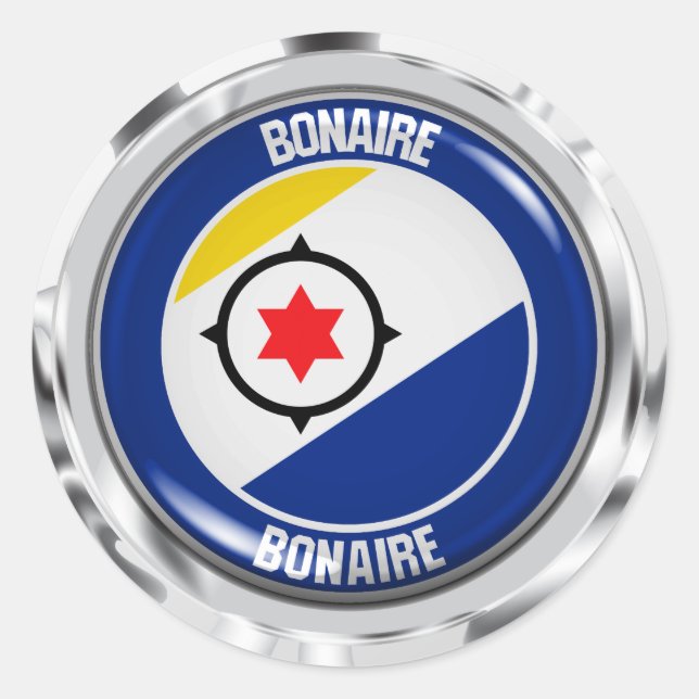 Bonaire Round Emblem Classic Round Sticker (Front)