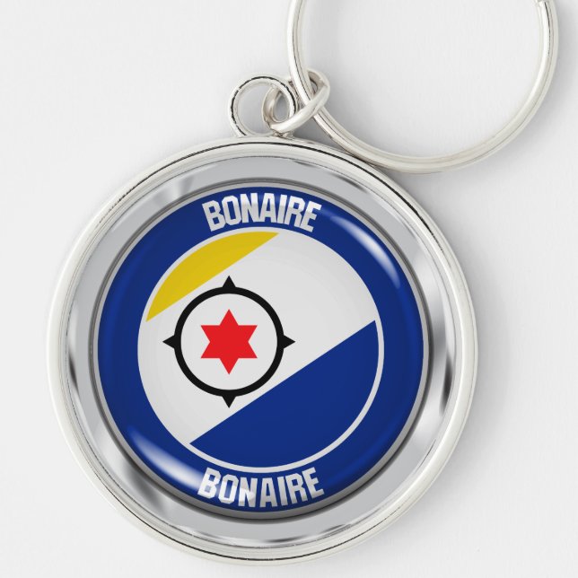 Bonaire Round Emblem Keychain (Front)