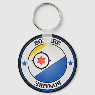 Bonaire Round Emblem Keychain