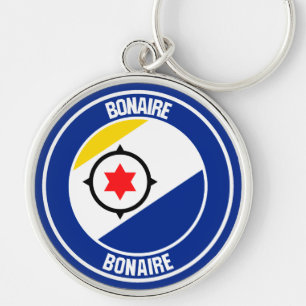 Bonaire Round Emblem Keychain
