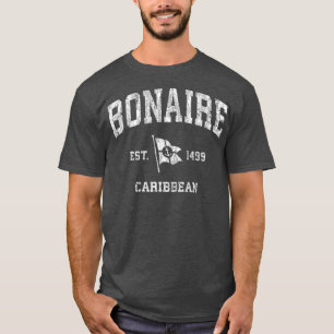 Bonaire Vintage Nautical Boat Anchor Flag Sports T-Shirt