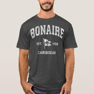 Bonaire Vintage Nautical Boat Anchor Flag Sports T-Shirt