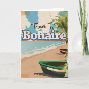 Bonaire vintage travel poster art. holiday card