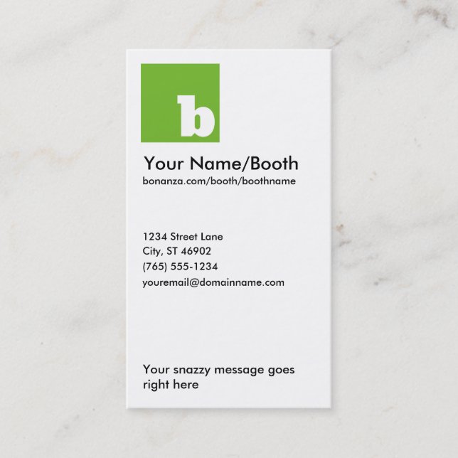 Bonanza Vertical Paper Business Card (Front)