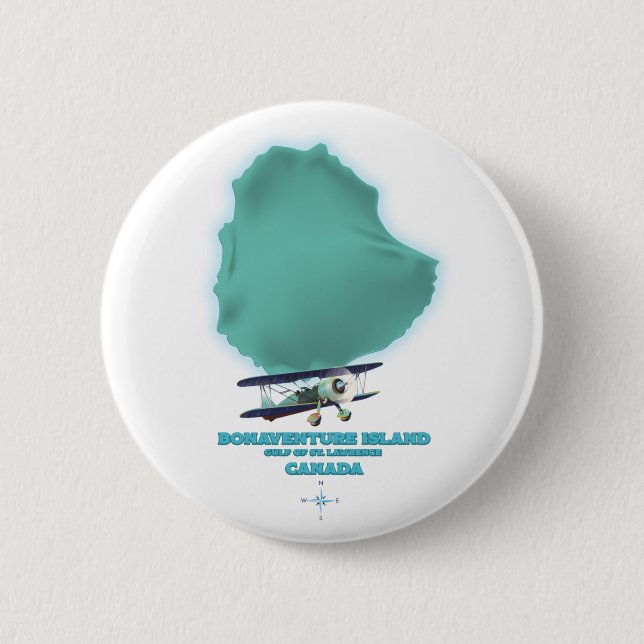 Bonaventure Island Canada map 2 Inch Round Button (Front)