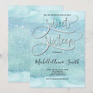 Bonbon 16 invitation de turquoise de seize