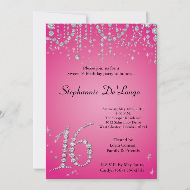 bonbon à diamant des roses indien 5x7 invitation (Devant)