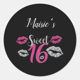 Bonbon autocollant de cadeau de 16 anniversaires