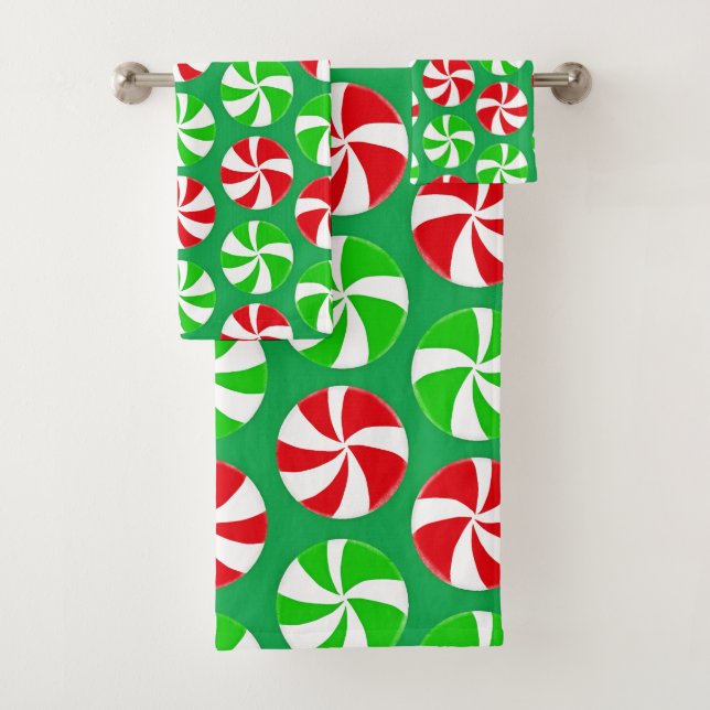 Bonbon de menthe verte et rouge de Noël (En situation)