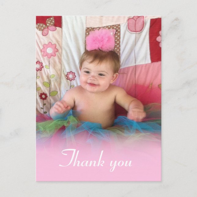 Bonbon en coton rose : Carte postale Merci photo (Devant)