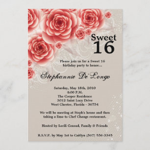 bonbon floral aux roses 5x7 rouges invitation de