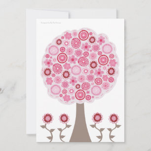 Bonbon invitation rose d'arbre de fleur de 16